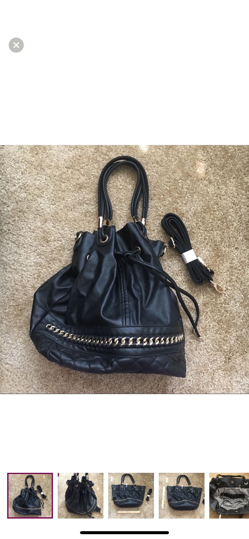 Just Fab Black Shoulder/Tote Bag/Purse