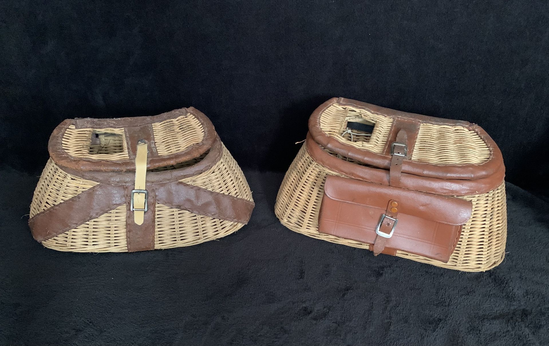 Collectible Fly Fishing Creel Baskets Mid Century