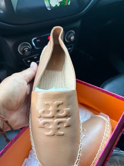 Tory Burch Leather Espadrille Flats