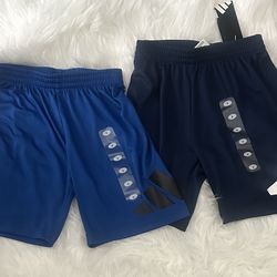 NWT set of 2 adidas Kids Shorts Blue and Navy size 6
