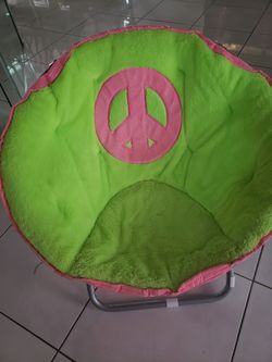 Peace Sign Neon Folding Round Kids Chair 