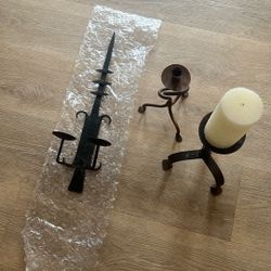 Vintage Iron Candelabra Set 