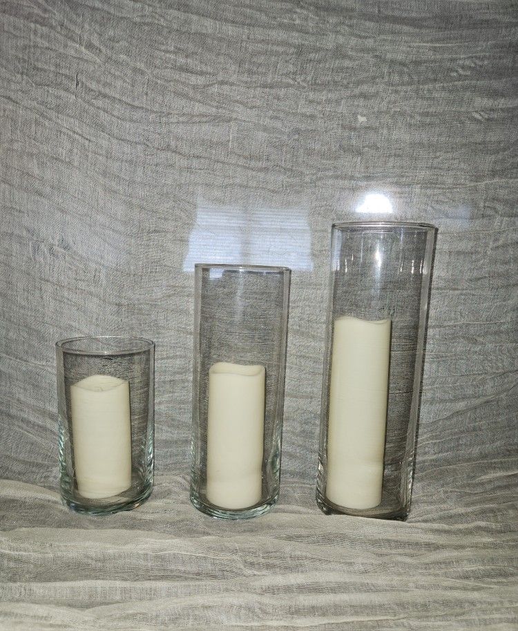 Cylinder Vases Miscellaneous Sizes (Hurricane Vase) - Weddings, Home Decor, Special Events