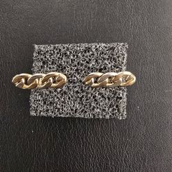Vintage 1960s Gold Tone Chain Link Style Bullet Back Cufflinks
