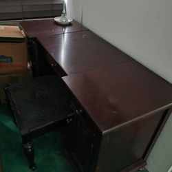 Makeup Desk & Bench Solid Wood 