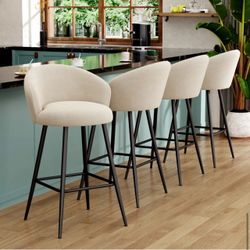 4 Upholstered Counter Stools