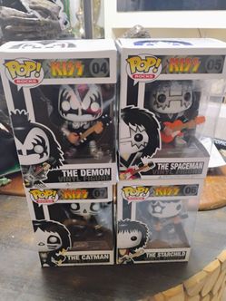 KISS Collectibles 2011 Funko Pop Rocks Series 1 Vinyl Figures Set of 4 - New