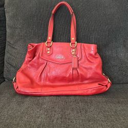 Authentic Red Coach Purse