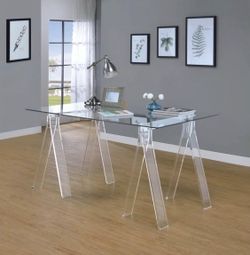 Modern Clear Glass Desk - New in box, delivery