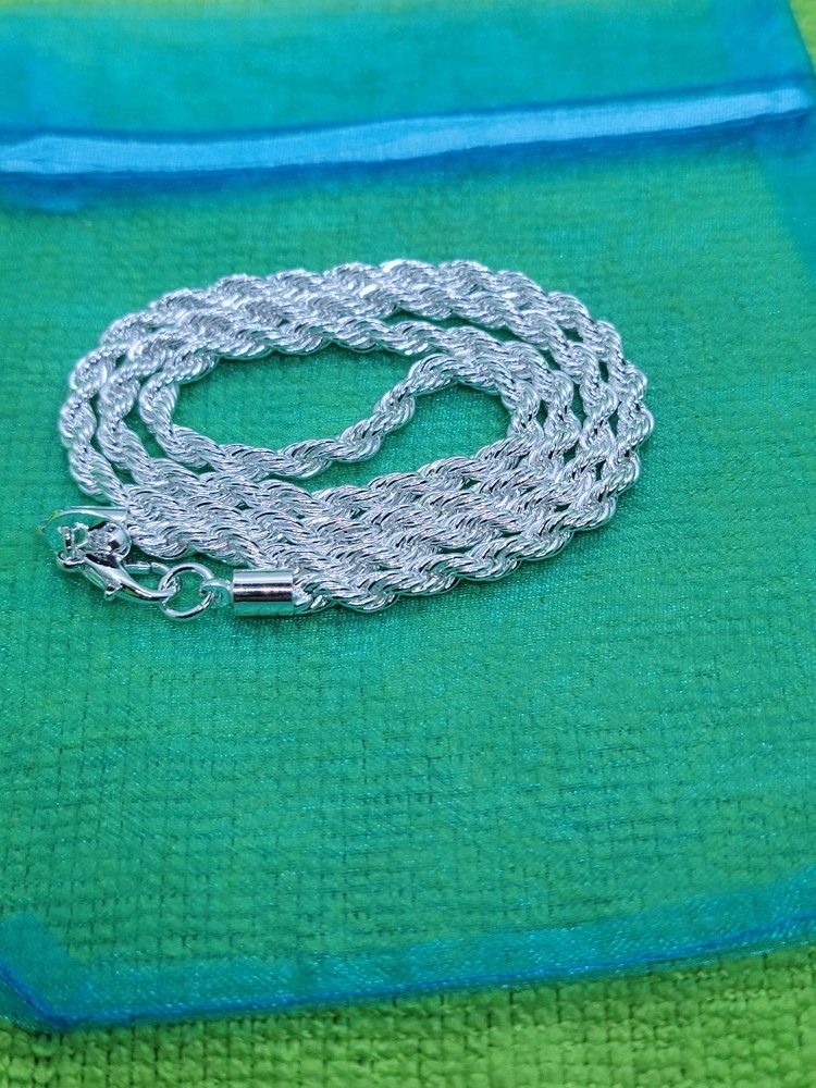925 Silver Rope/chain 4mm 20"