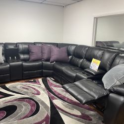 Beautiful Black Madrid Sectional Sofa!$1399!*SAME DAY DELIVERY*NO CREDIT NEEDED*EASY FINANCING*HUGE SALE*