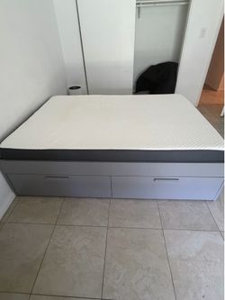 FULL SIZE BRIMNES BED FRAME WITH MATTRESS