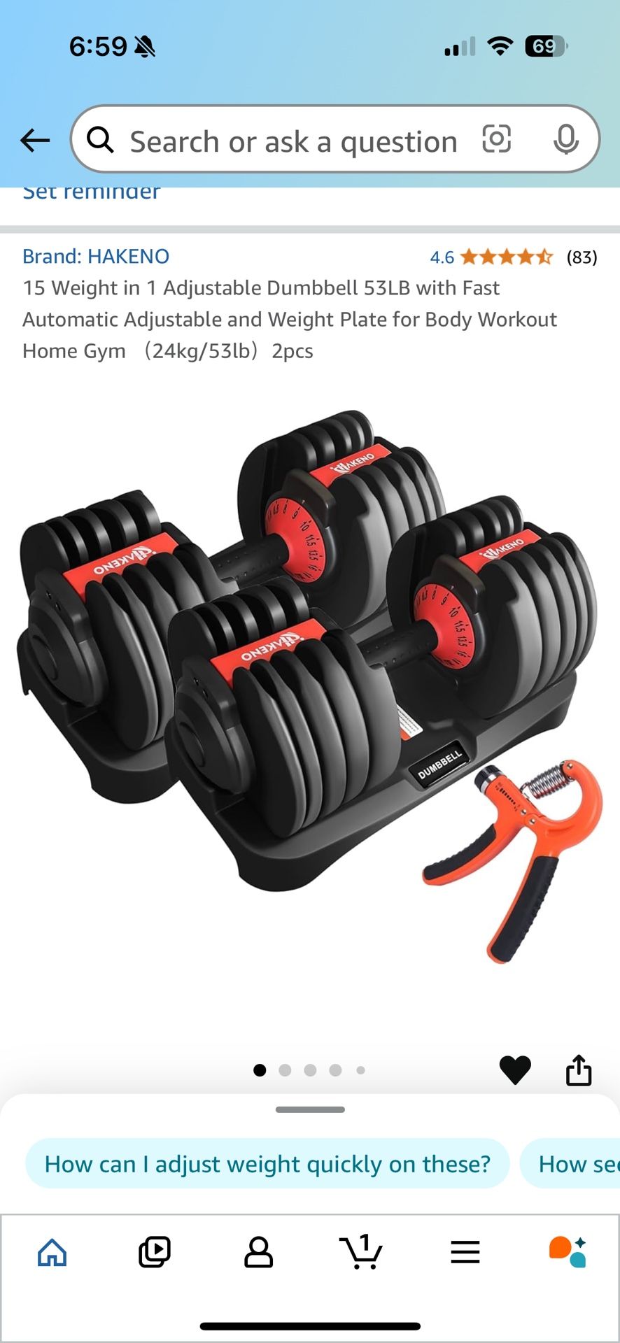Adjustable Dumbbells 5-55 Lbs
