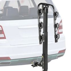 Brand New $49 Tilt Folding 3-Bike Hitch Mount Rack Bicycle Carrier for 2” Hitch w/ Straps 110 lbs Max