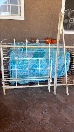 Vintage rod, iron, twin bed frame