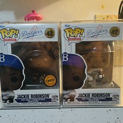 JACKIE ROBINSON FUNKO POPS (REGULAR VARIANT ) PLUS CHASE LIMTED EDITION FUNKO POPS SET OF 2
