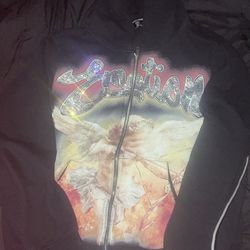 Black mixed emotions zip up