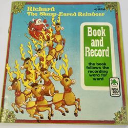 Richard The Sharp-Eared Reindeer Christmas Book And Record Peter Pan 1997 VG+