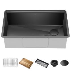 NIB KRAUS Kore Workstation 32-inch Undermount 16 Gauge Stainless Steel Single Bowl Kitchen Sink 