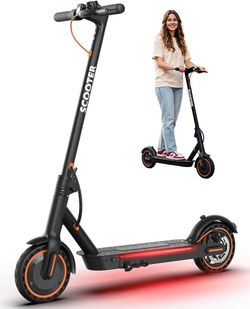 Electric Scooter Adults, 19MPH 19 Miles, Built-in Side Lights with Foldable 550W Motor E Scooter with UL, 8.5" Honeycomb Solid Tires Rear Disc Brakes