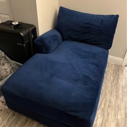 Blue Velvet Corner Couch 