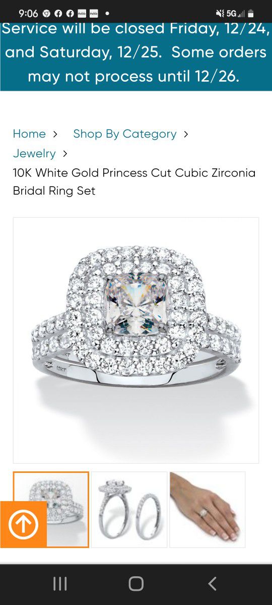 10K Princess Cut Engagement Rings