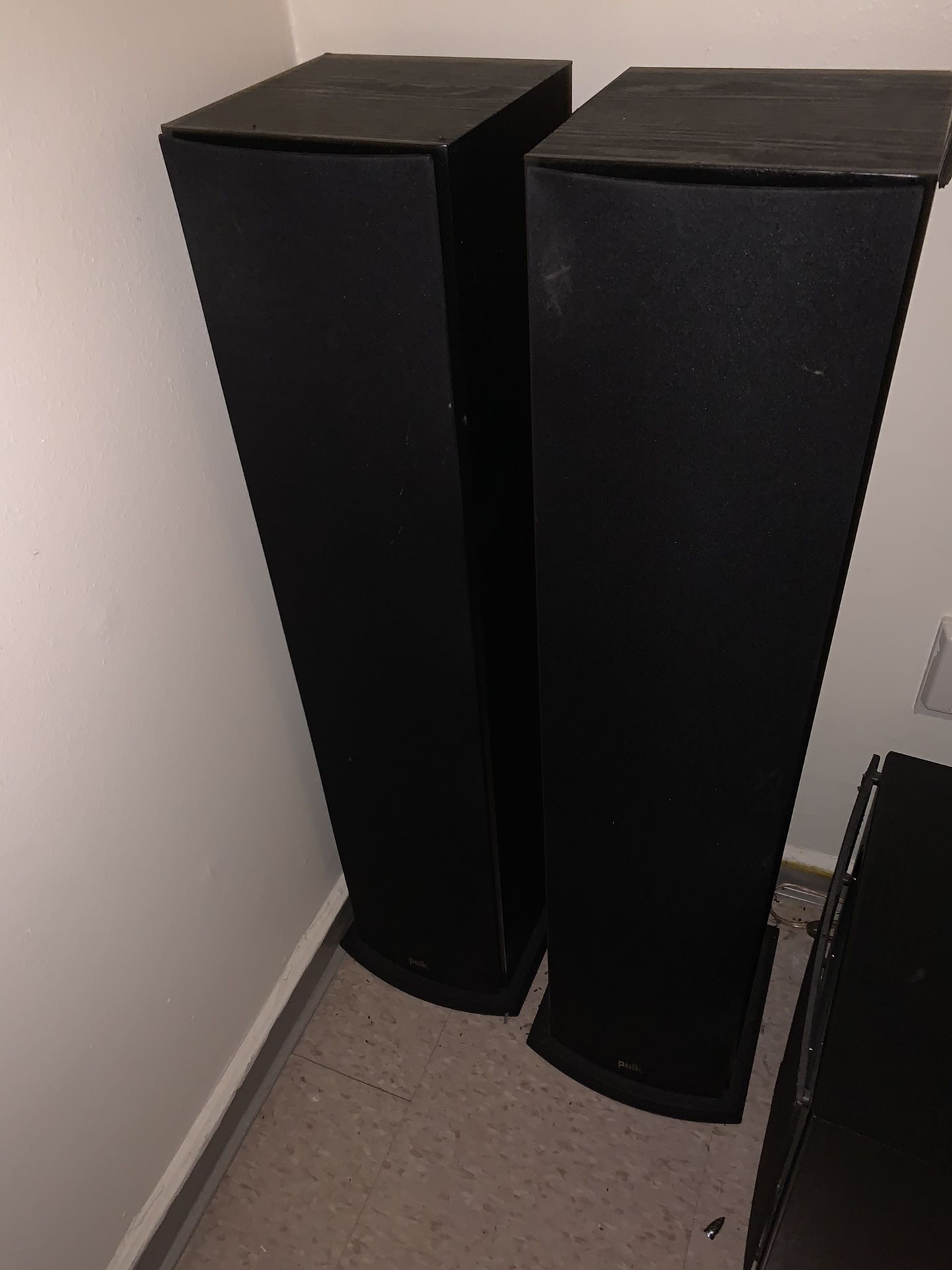 Two Polk speakers