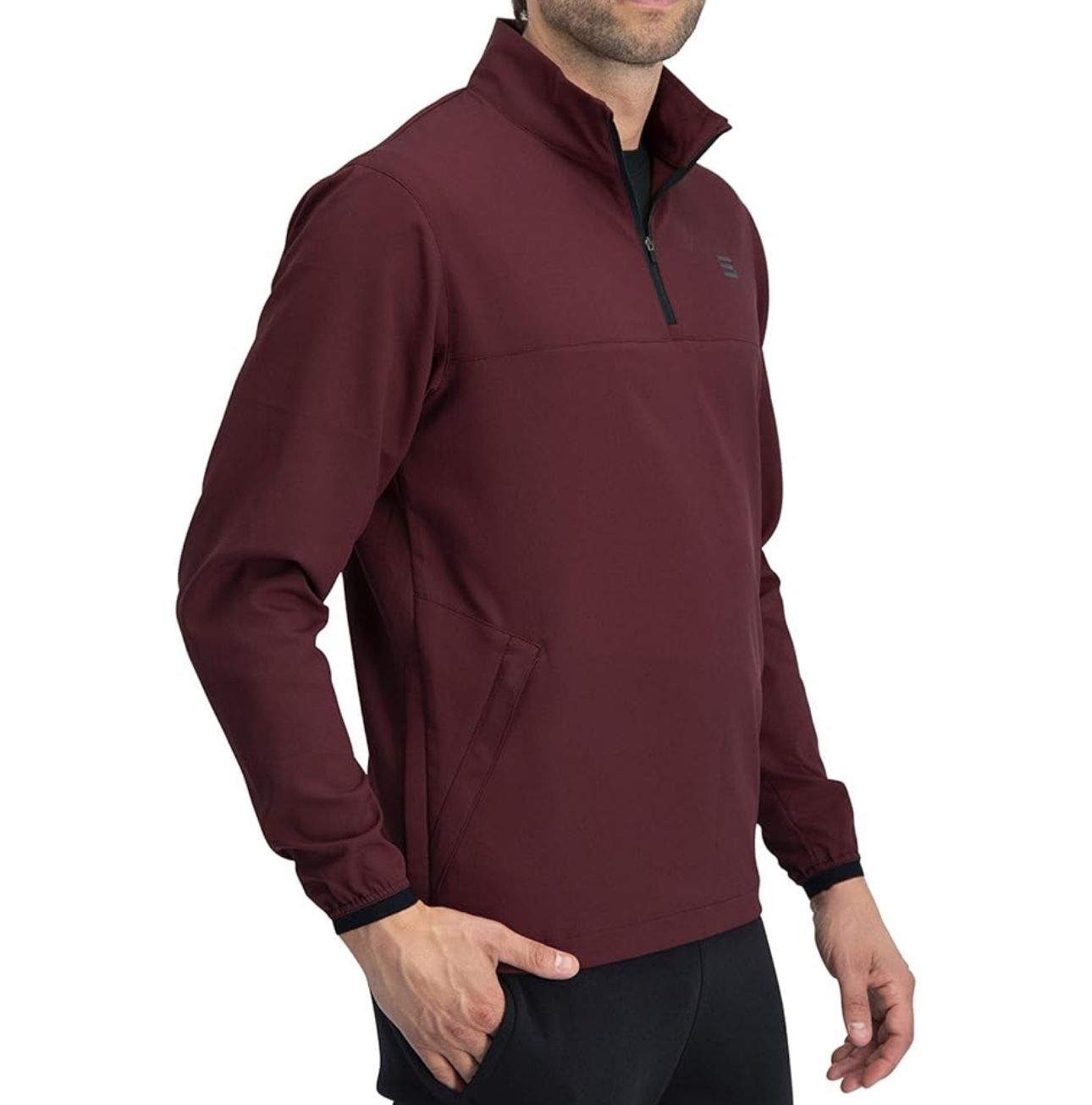 Three Sixty Six Men’s Vented, Dry Fit, 1/4 Zip Golf Wind Breaker Jacket -(Burgundy) Size X-Large