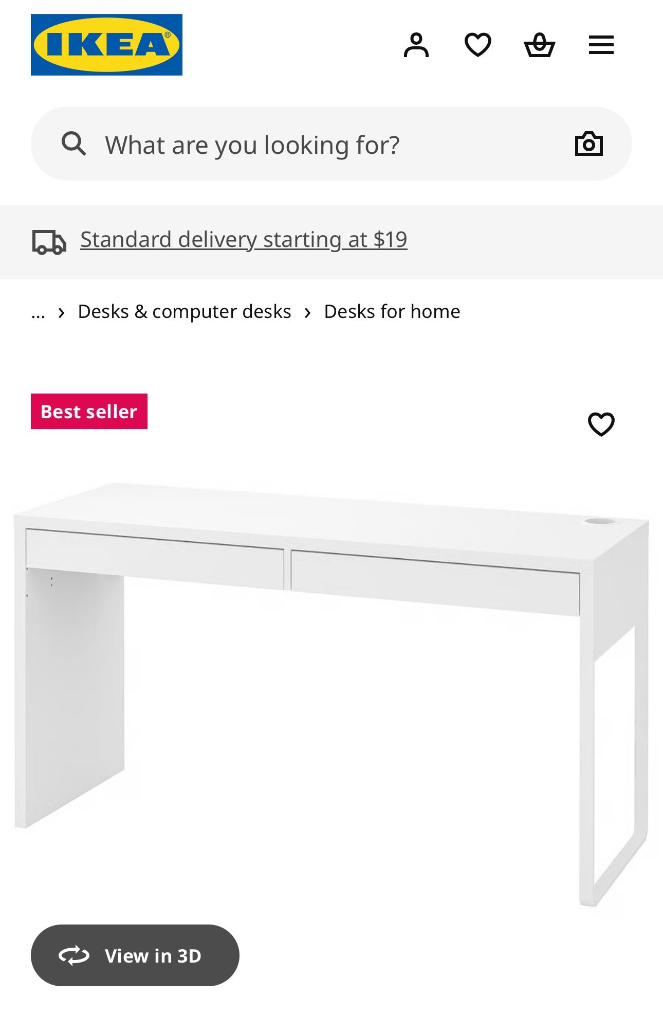 Free Ikea 2  White Desk Micke Pick Up Today