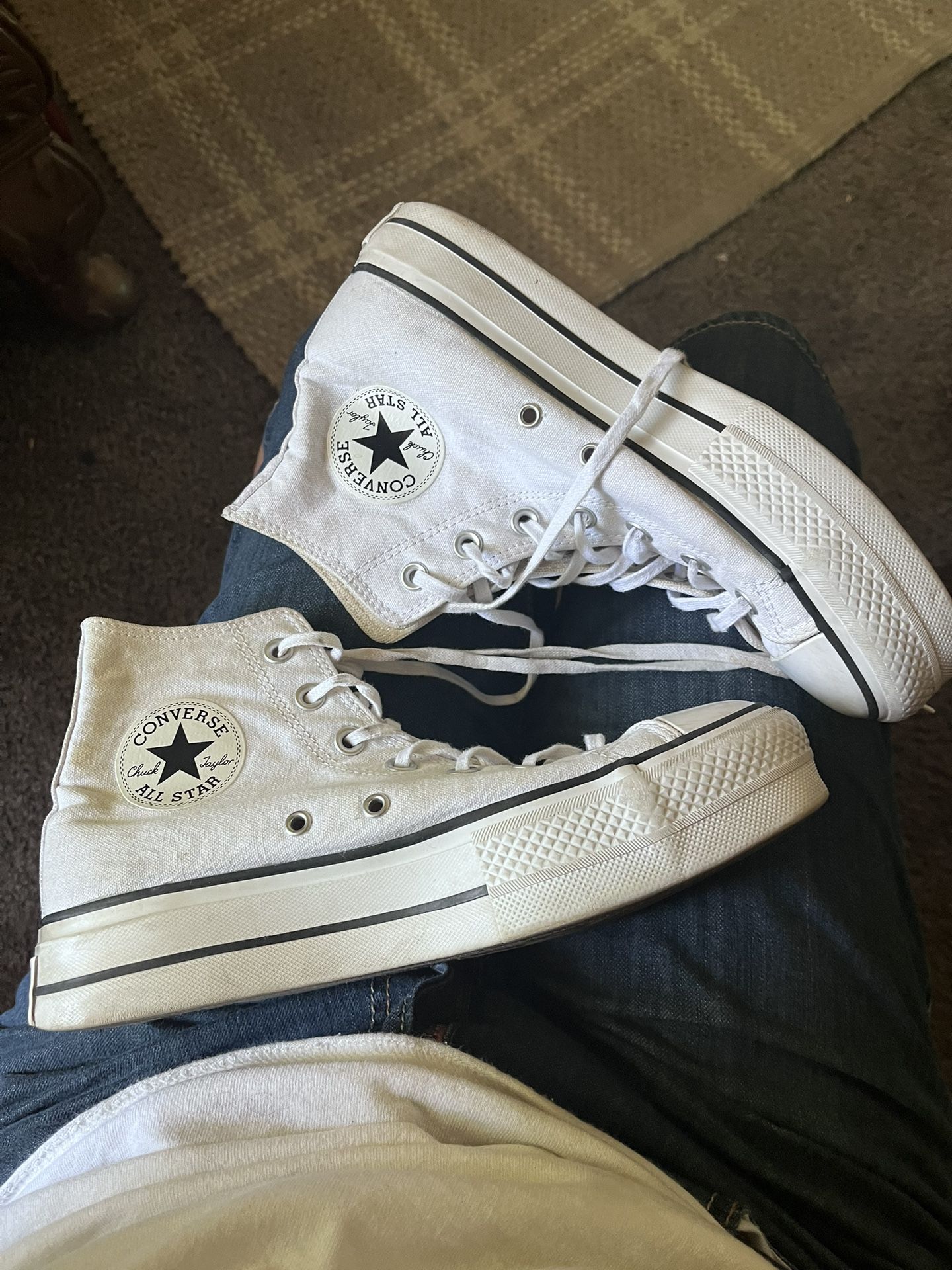White Platform Converse