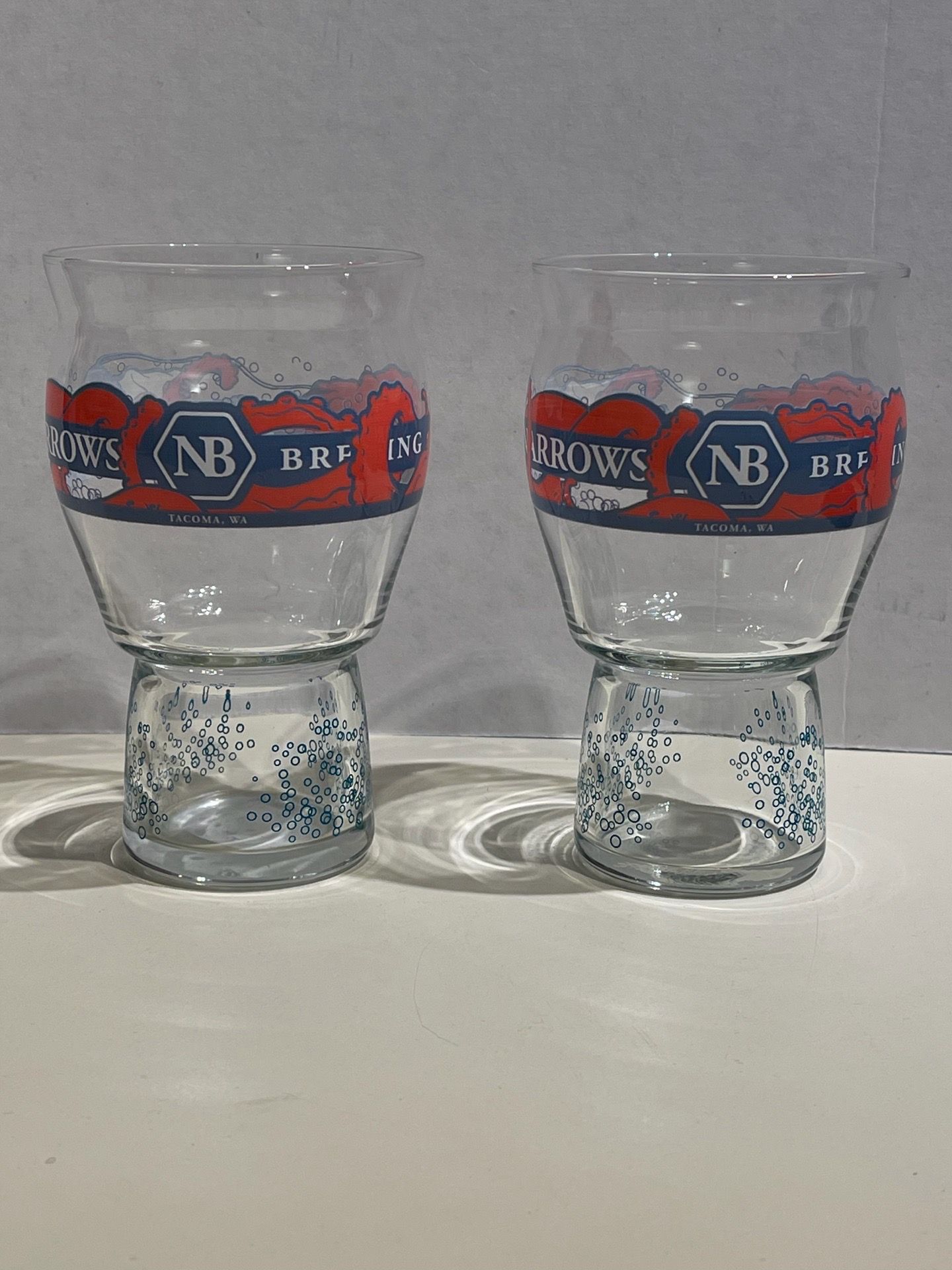 2 NARROWS BREWING PINT BEER GLASSES