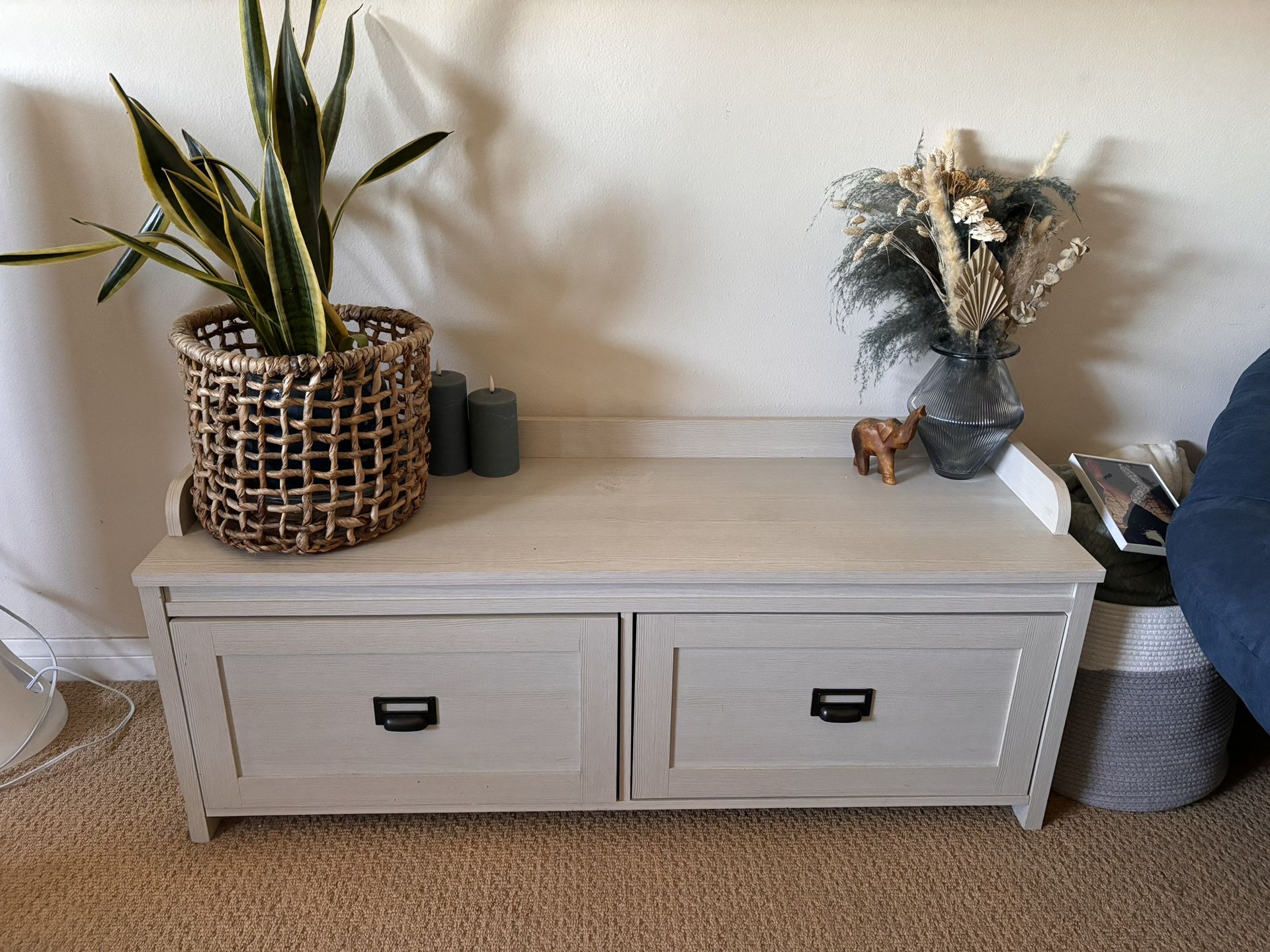 Off White Storage Bench