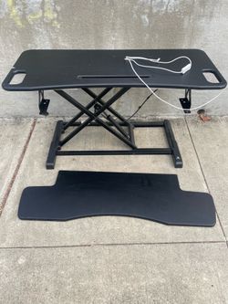 Electric Standing Desk Converter with Keyboard Tray