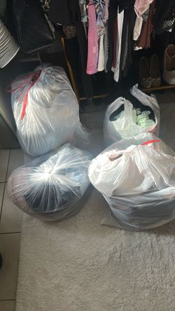 4 large bags of clothes each item $0.50 or all for $40