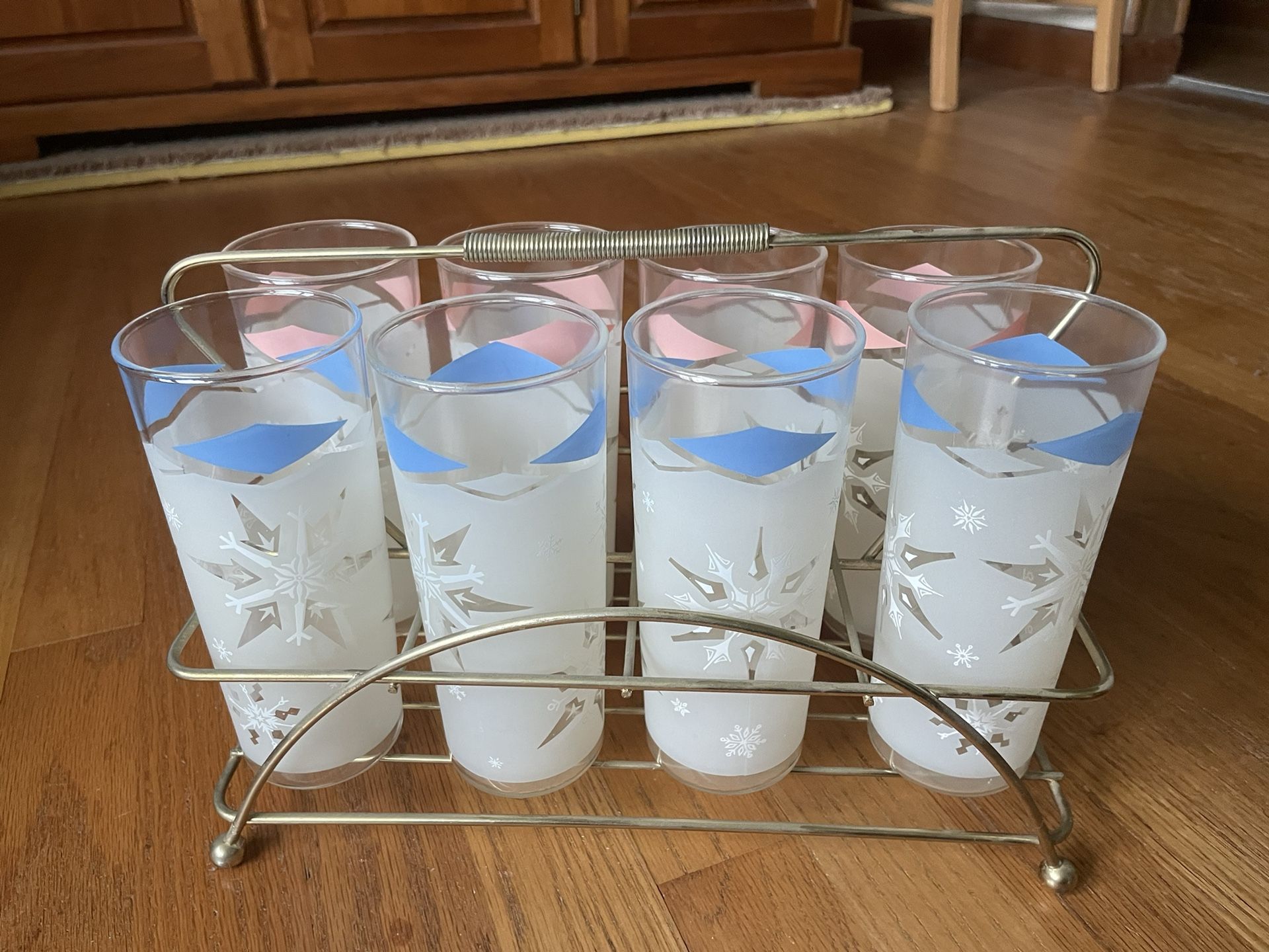 1960 Cocktail Glass Set With Carrier