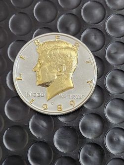 1989 Kennedy Half Dollar .999 Fine Silver & 24k Gold Uncirculated