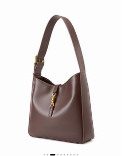 Cyder push lock decor faux leather bag