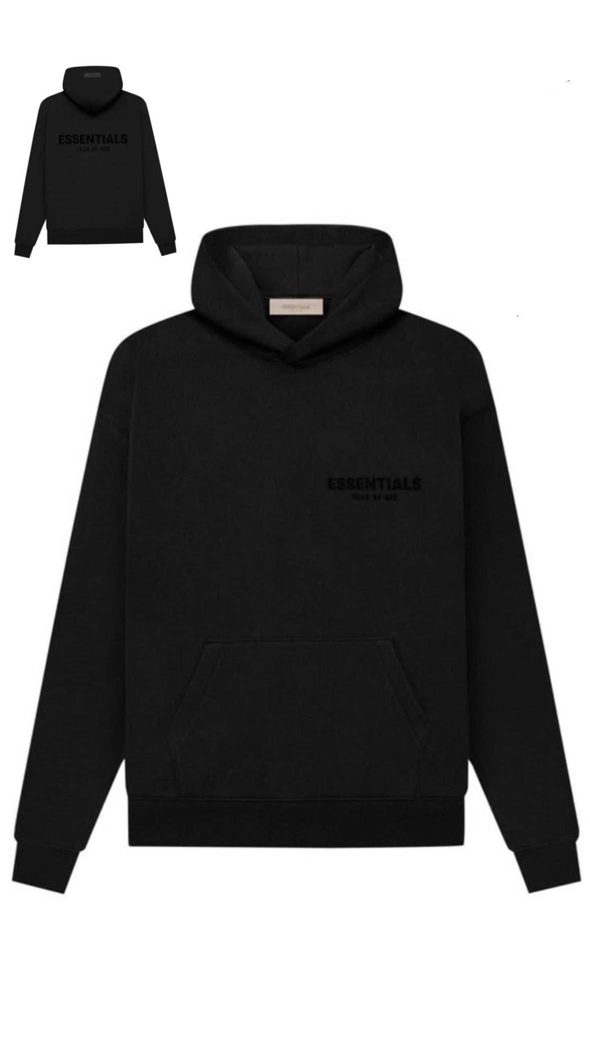 Essentials Hoodie Size 2XL All Black 