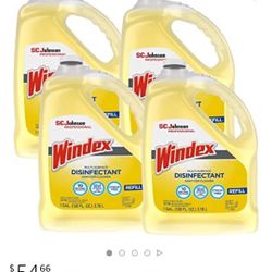 Windex Multi-Surface & Disinfectant Sanitizer Cleaner Refill, 1 gallon (Pack of 4