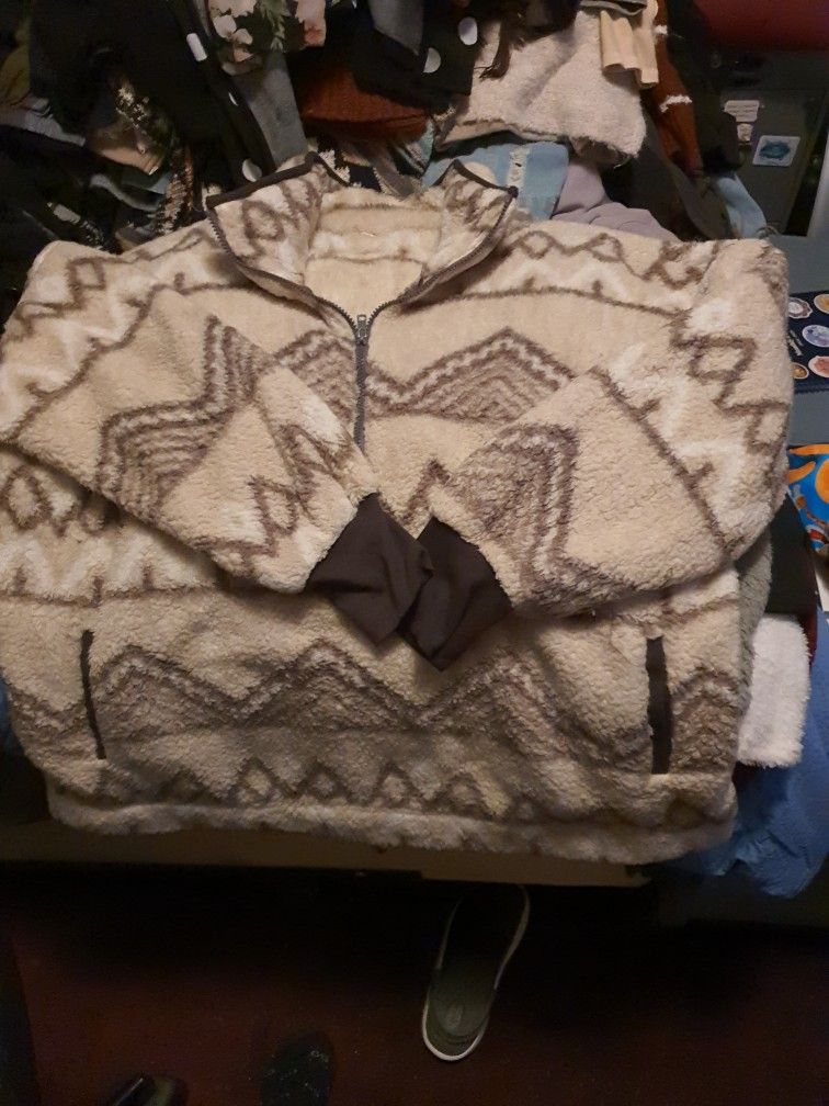 Lularoe Tan Brown Zipper Sweater XL