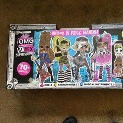 LOL OMG Remix Super Surprise 2 Rock Bands Doll Set with Working Instruments