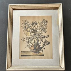 Vintage Framed Floral Artwork