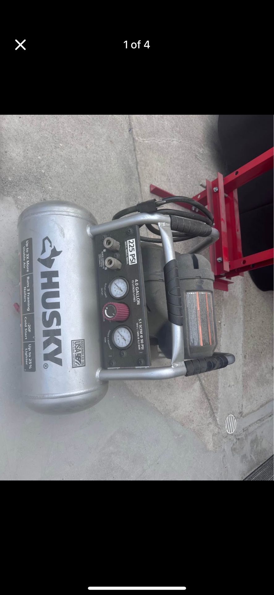 Husky Air Compressor 225PSI 4.0 gallon