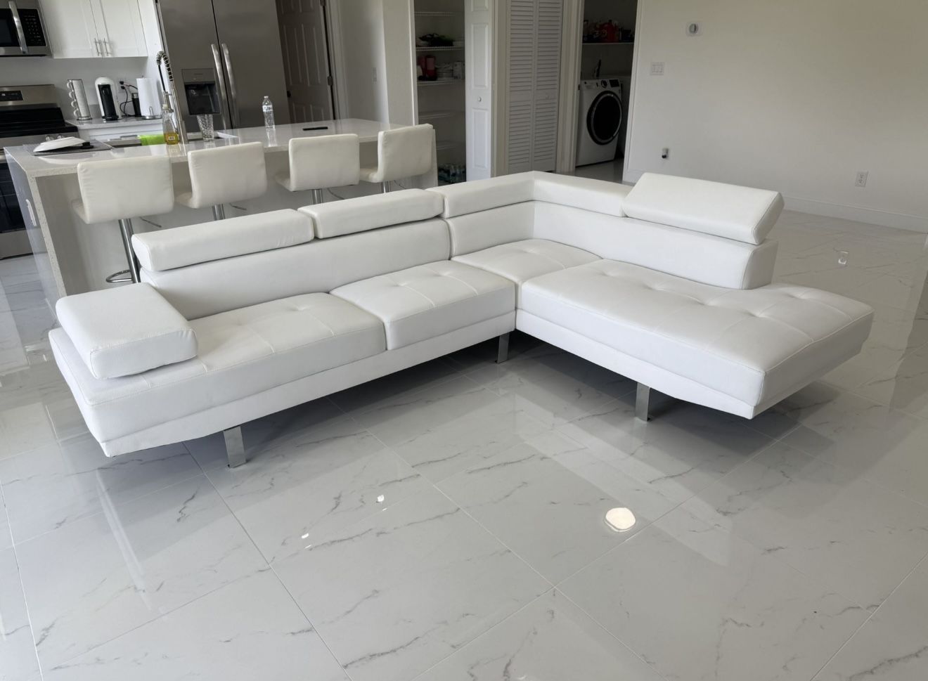 ✨WHITE SECTIONAL SOFA / SOFA SECCIONAL BLANCO