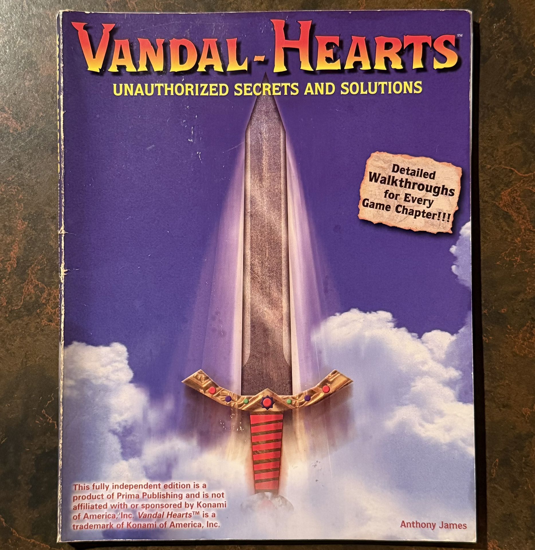 Vandal Hearts PS1 Prima Strategy Guide RARE - Pink Stain Throughout Check Photos