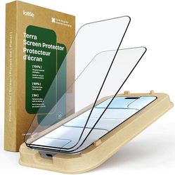 iOttie Terra Screen Protector for iPhone 17 Air, 9H Hardness Tempered Glass, Eco-Friendly Reusable Alignment Tray, includes 2 Screen Protectors