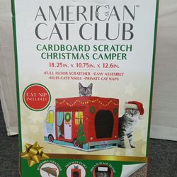 American Cat Club Cardboard Scratch Christmas Camper