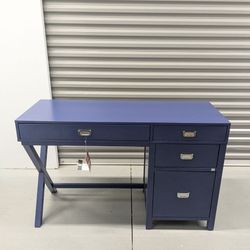 Linon Peggy Side Storage Desk Blue Navy MSRP $400
