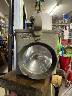 vintage industrial lamp, specifically a Carpenter-Light