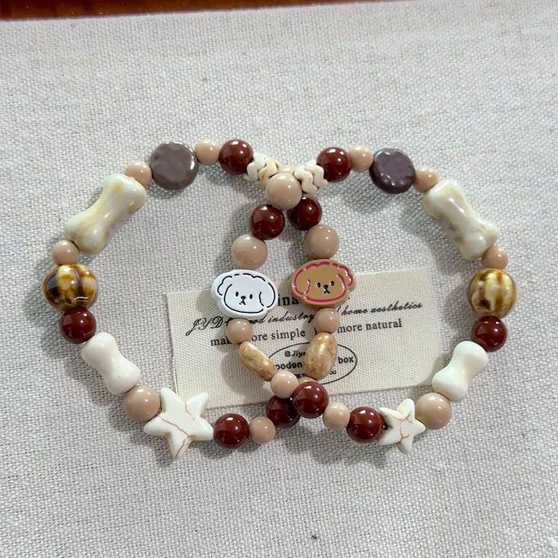 Cookie puppy handmade beaded bracelet cute niche design bracelet